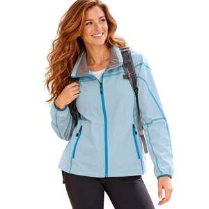Eddie Bauer First Ascent Jacket Womens Medium Icy Teal Blue Soft Shell Softshell